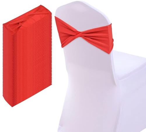 Paquete de 50 lazos de elastano para silla, banda elástica de alta calidad con hebilla deslizante, lazos elásticos universales para bodas, fiestas, recepciones, eventos, decoraciones universales de