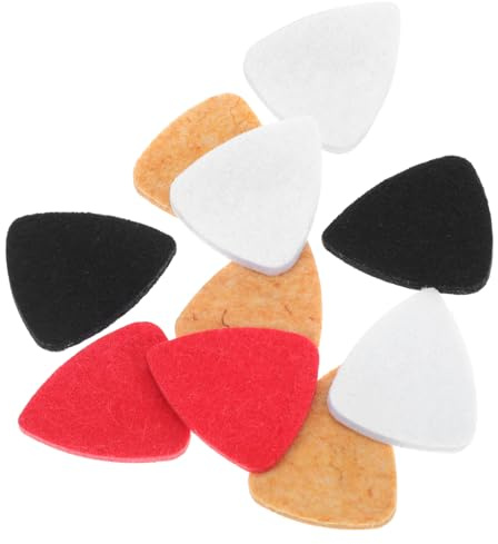 TOYANDONA 10 Pcs Felt Picks for Ukulele and Guitar, Soft Sturdy Felt Material Provides Mellow Authentic Sound, Suitable for Low Instruments, Gift for Guitar Players Random Color
