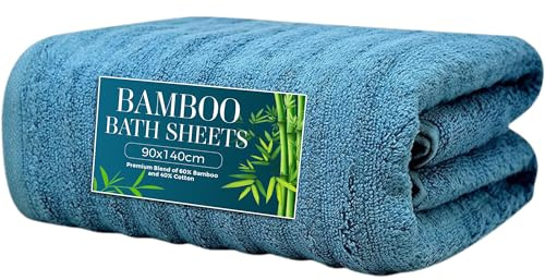 Towelogy Bamboo Bath Sheets (90x140 cm) – Super Soft, Quick Drying & Eco-FriendlyTowels for Spa, Shower, Gym & Home Use (1, Teal)