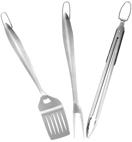 Homoyoyo Outils de Barbecue Acier Inoxydable Kit Ustensiles pour Barbecue Extérieur Fourchettes Spatules de Cuisine Portable pour Griller Camping
