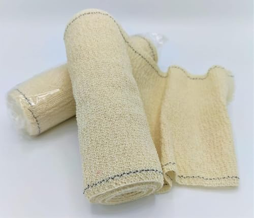 Kit 2 Bende Crep Elasticizzate Professionali da Imbibire 500x20 cm – Bendaggi Estetici e Impacchi Gambe con Fanghi, Oli e Creme – Caldo/Freddo, Lavabili e Riutilizzabili