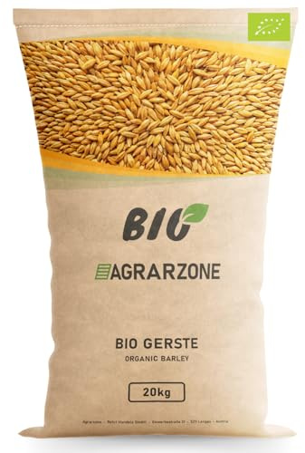 Agrarzone Orzo Biologico 20 kg - Mangime Bio per Pecore, Capre, Pollame e Roditori - Chicchi di Orzo Selezionati e Depolverati - Prodotto in Austria e Senza OGM