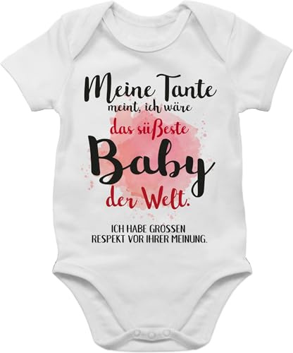 Shirtracer - Body Kurzarm - Mädchen & Junge - Meine Tante meint, ich wäre das süßeste Baby der Welt.