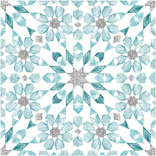 WallPops - Vinilo - Autoadhesivo con tira - FP2949 Radiance Peel & Stick - Baldosas de suelo, color azul