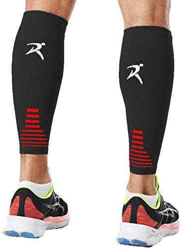 Rymora Calf Compression Sleeves for Men & Women (Ideal for Sports, Running, Shin Splints & More) (One Pair) (Black) (Medium) [M]