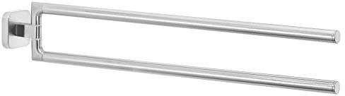 tesa ESTEETIC Bad Handtuchhalter, 2-armig und schwenkbar, verchromt - rostfrei, zur Wandbefestigung ohne Bohren, inkl. Klebelösung - 50mm x 74mm x 448mm