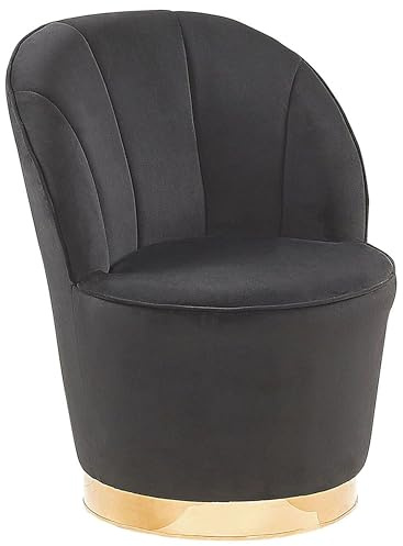 Beliani Trendy Sessel samtige Polsterbezug schwarz Alby