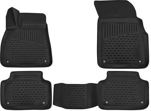 WALSER XTR Gummi Fussmatten Auto für Audi Q7 (4MB, 4MG) 2015-Heute, 100% passgenaue Auto Fußmatten, robuste Universal Fußmatte Auto, Gummimatten Auto, Auto Fussmatten Gummi