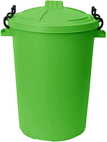 JMS we create smile 50L Plastic Bin/Waterproof for Outdoor/Animal Feed/Food Storage/Flour with Locking Lid (Lime Green)