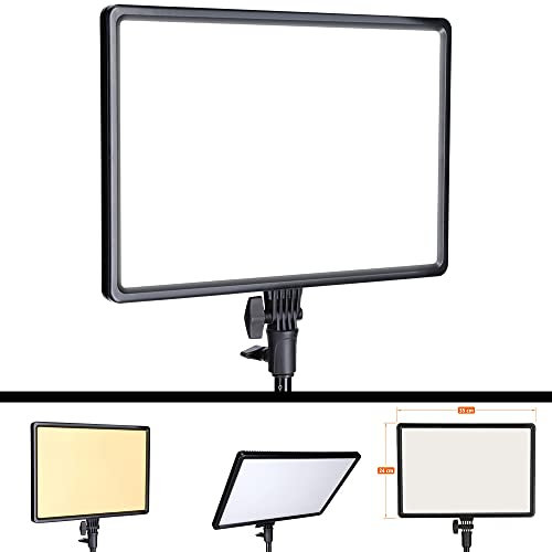 Rollei Lumis LED Panel Fotoleuchte, Dauerlicht Fotografie Lampe Bi Color 3200~5600K Key Light CRI 96+ TLCI 97+ für Videos Streaming Videokonferenz Filmen Aufzeichnen Webcam YouTube TikTok Podcasting