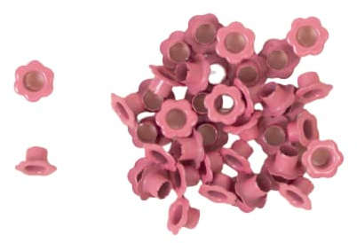 Craftelier - Packung mit 40 Blumenösen Ideal für Kartenherstellung, Scrapbooking und andere Bastelarbeiten | Gültig für Eva Gum, Tags oder Albumhüllen | Außendurchmesser: 1 cm | Farbe Bubblegum Pink