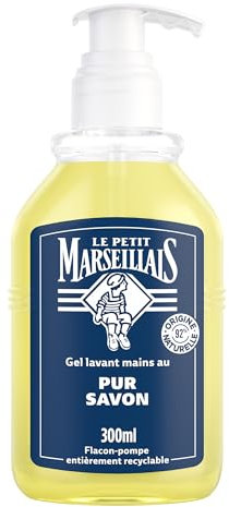 Le Petit Marseillais | Gel Lavant Mains Pur Savon (flacon-pompe de 300 ml) – Savon liquide avec 92 % d'ingrédients d'origine naturelle – Savon mains au pH neutre pour la peau