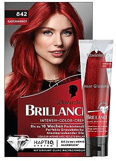 Brillance Intensiv-Color-Creme Kaschmirrot,Diamant-Glanz-Effekt & Pflege-Conditioner, 10 Wochen Farbintensität 1x 170 ml & BRILLANCE Glanz-Behandlung Haar Glossing 150 ml