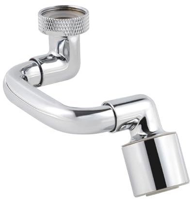 Hibbent 1080 Grad Wasserhahn Aufsatz, Strahlregler mit M18.5 Adapter, Doppelfunktion, Drehbarer Multifunktionaler Verlängerungshahn für Küchenspüle