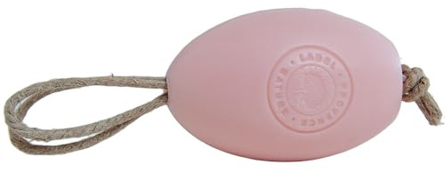 Label Provence Savon de Marseille - French Soap on a Rope Made With Fresh Organic Donkey Milk - Natural Soap and Easy To Use Hand Wash - Rose Fragrance - 270g