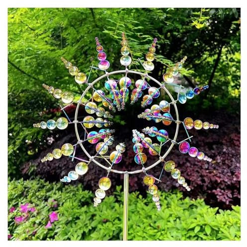 ZCCMWLVSHUO Moulin A Vent Jardin Exterieur Roue à Vent Unique en 3D, DéCo Jardin ImperméAble Et Antirouille, DéCo Jardin ExtéRieur Convient Aux Jardins, Cours,A
