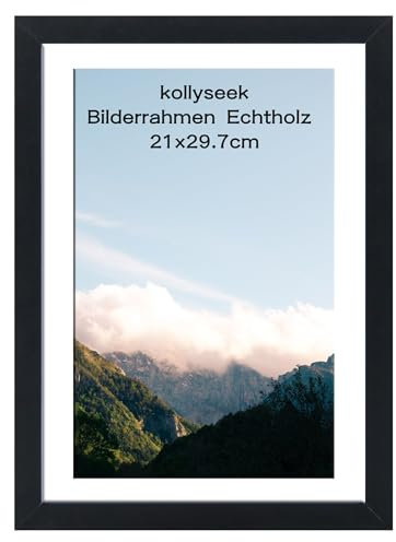 kollyseek Bilderrahmen Din A4 21x30cm Schwarz Fotorahmen mit Acrylglas Picture frame Posterrahmen (A4,Schwarz)