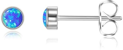 G23 Titan Ohrringe Hypoallergen Kleine Ohrstecker mit Opal 3/4/5mm | 20G G23 Titan Ohrstecker für Damen Herren Mädchen, Kleine Opal Ohrstecker für Ohrläppchen und Knorpelpiercings