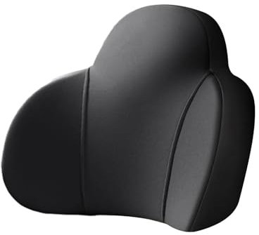 JCAKES Lendenkissen Auto 1 PC Memory Foam Auto Kopfstütze Lordosenstütze Kissen Atmungsaktive Taille Schutz Kissen Für Schlafzimmer Auto Lendenwirbelstützkissen(Black Gray,Lumbar Support)