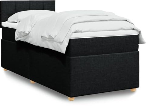 qohoio Boxspringbett mit Matratze Betten Mit Matratze Schlafzimmer Bett Boxspringbett Mit Matratze Schwarz 100x200 cm Stoff - 3286593
