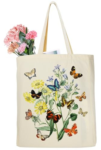 Ysound Tote Bag Tela, Borsa da donna originale in cotone 100%, 35 x 42 x 8 cm, regalo per donna, amica, madre, compleanno, festa della mamma