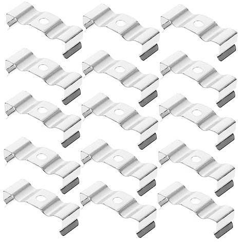 Mikikit 100pcs U-Shaped Manganese Steel Led Strip Light Holders Fixing Clips Brackets for Integrated Tube Lights Installation in Lighting Fixtures