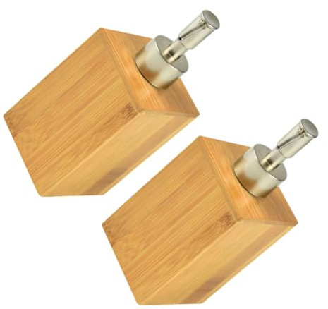 IMIKEYA 2pcs Multi-purpose Liquid Soap Dispenser Bamboo Stainless Steel Hand Wash Pump Bottles Travel-friendly