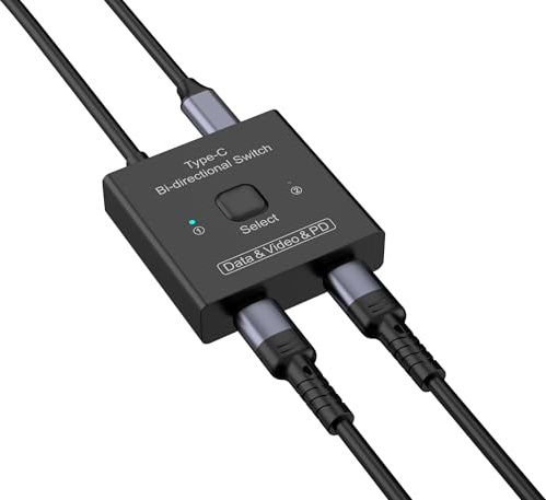 Techly 369465 Switch Bidirezionale 8K USB-C™ 2 Vie Nero