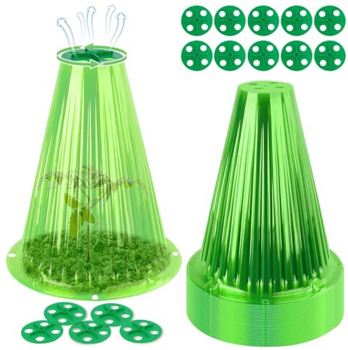 Lot de 30 housses de protection pour plantes - En plastique - 10/20/30 cm - Protection contre les escargots et les escargots - Insectes, oiseaux - Cloche de plantation - Protection contre le gel