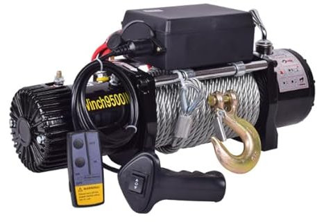 12 Volt Winch with Remote, Electric Winch 3500lb/1588kg, with Wireless Remote and Handheld Controller, Waterproof Copper Motor, Anti Twist Steel Cable, Ideal for Light Off Road Vehicle Self-Rescue