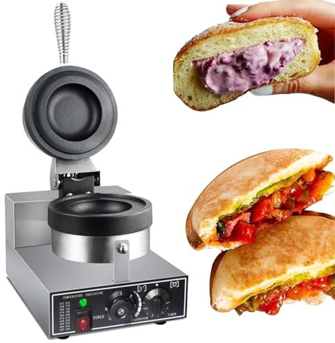 Pressa per hamburger, macchina elettrica per hamburger, macchina per waffle, pressa per sandwich, per uso domestico e commerciale, macchina per hamburger antiaderente da 4 pollici, 1200 W, m
