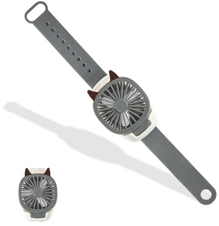 KYGVHOHI Mini Ventilatore Usb Orologio, Ventilatore Universale da Polso Portatile, Materiale Morbido e Flessibile, 3 Velocità, Direzione Regolabile e Luci Colorate