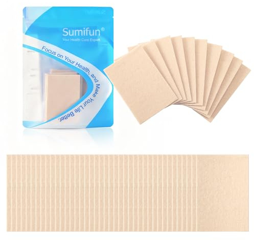 Sumifun Moleskin-Polster-Blasenpflaster für Füße – 50 Blatt Moleskin-Polster gegen Blasen, Blasenprophylaxe für Füße, reduziert Reibungsschmerzen – Hellbraun