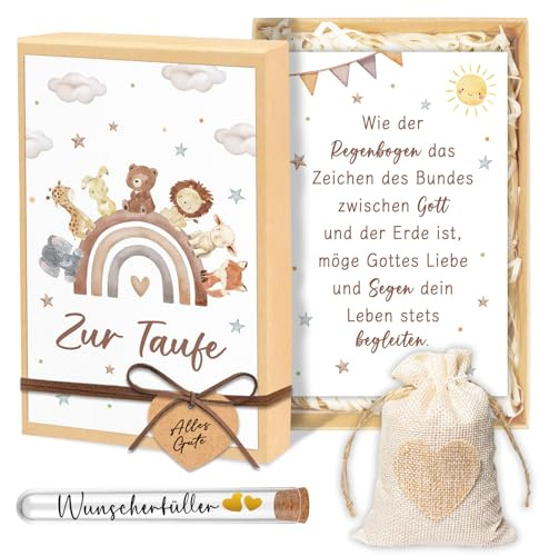 Taufgeschenke für Mädchen Jungen, Gutschein Geldgeschenke Verpackung Taufe, Originelle Geschenk zur Taufe Geschenkbox mit Karte Taufe Kunststoff Reagenzglas
