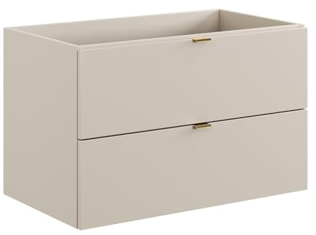 Vente-unique - Mobile sotto lavabo Lavena - L 80cm x P 46cm x H 50cm - truciolato - beige
