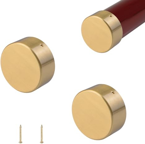 UFURMATE 2Pcs Handrail End Caps, Staircase Steps Round Hand Rail Cover Brass Pipe Plugs Durable Hand Railing Fittings for 41.5mm/1.63in