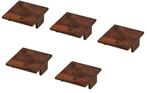 GedoTec Möbelknöpfe Antik Möbelgriffe Vintage - AG10003 | Metall Kupfer-Bronze pulver-beschichtet | BA 64 mm | Schubladen-Knöpfe Stahl Used-look Rost-Optik | 5 Stück - Schrank-Knauf mit Schrauben
