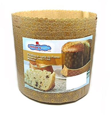 Molde Panettone 500g Alto – 5 piezas – pirottino desechable de papel de horno - Ideal para panettoni, Panettone gastronomico, tartas de Navidad, pandoro ecc. [Dream's Party] (500g - 5 unidades)