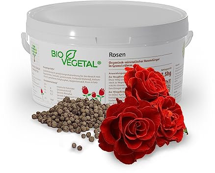 BioVegetal organisch-mineralischer Rosendünger mit Guano und natürlicher Langzeitwirkung durch Fixierung der Nährstoffe durch Ton-Humus-Komplex, 2,5 kg Eimer