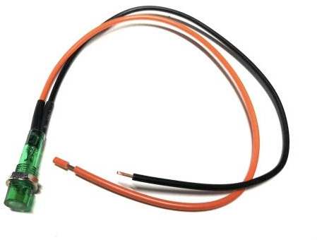 12V Kontrollleuchte Blinker Grün mit Kabel und 8mm Gewinde – Schraubbefestigung passend für Zündapp, Hercules, Kreidler, Motorrad, Roller, Scooter, Mofa, Moped, Mokick – Hochwertige Kontrollleuchte