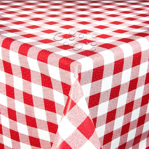 Wachstuch Wachstischdecke Tischdecke Gartentischdecke Klassik Kariert Rot Breite & Länge wählbar 90 x 140 cm Eckig abwaschbar