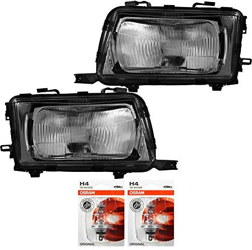 EISENFELS Bundle Set 69584435 Scheinwerfer rechts & links + Leuchtmittel H4 Classic kompatibel mit 80 8C B4
