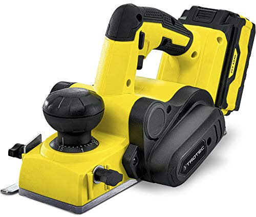 TROTEC Akku-Elektrohobel PPLS 10‑20V Hobel (20 V 4,0 Ah/max. 1,5 mm Spantiefe/max. 82 mm Hobelbreite / 10 mm Falztiefe)