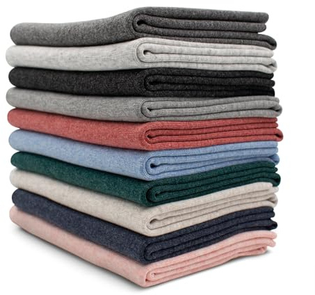 VmG-Store 10x 0,25m Bündchenstoff Set Schlauchware 95% Baumwolle, 5% Elasthan Auswahl Jersey (Meliert, 10er Set)