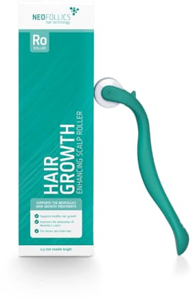 Neofollics Haarwuchsfördernder Kopfhautroller – 0,3 mm Mikronadelgerät – Stimuliert das Haarwachstum und verbessert die Aufnahme von topischen Produkten – Geeignet für Männer und Frauen – 540 Nadeln