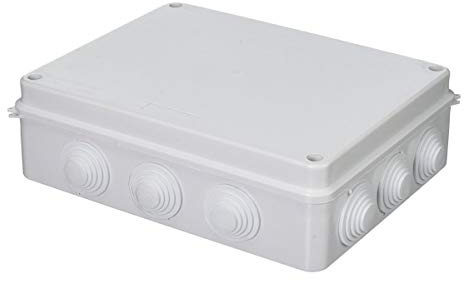 Toolzia Ip65 Electrical Junction Box, Pvc Waterproof Junction Box Plastic Adaptable Outdoor Electrical Junction Box Waterproof Project Box for Electronic Cable (255 * 200 * 80 mm/White)