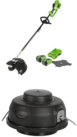 Greenworks Cortacésped sin cable 40V 40cm incl. 2 baterías 2Ah y cargador, cuchilla de 2mm/25cm, cabezal de corte, mango ajustable motor sin escobillas GD40BCK2X