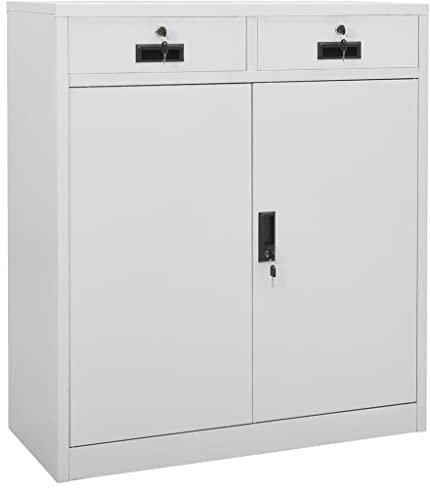 Büroschrank,Freistehender Büroschrank Aktenschrank Metallschrank Lagerschrank Materialschrank,für Unternehmen,Büro,Schule,Hellgrau 90x40x102 cm Stahl