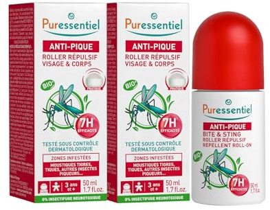 Puressentiel - Anti-pique - Roller répulsif adulte visage & corps - Lot de 2 x 50 ml
