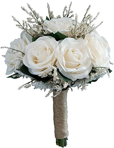 Blumenstrauß Romantische Hochzeit Künstliche Hochzeitsstrauß Koreanischen Rosenstrauß Bouquet Deko Brautjungfer Blumenstrauß Brautstrauß Brautstrauss Rosenstrauß Dekoration für Hochzeit,Champagne